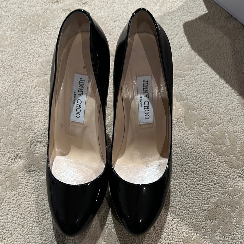 Jimmy Choo Black Heels with Glossy Finish